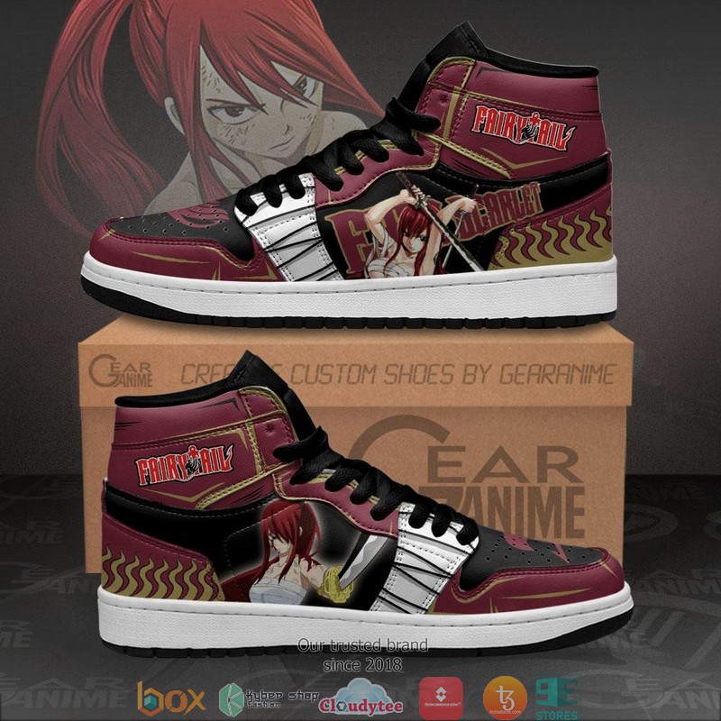 Erza Scarlet Anime Fairy Tail Air Jordan High top shoes