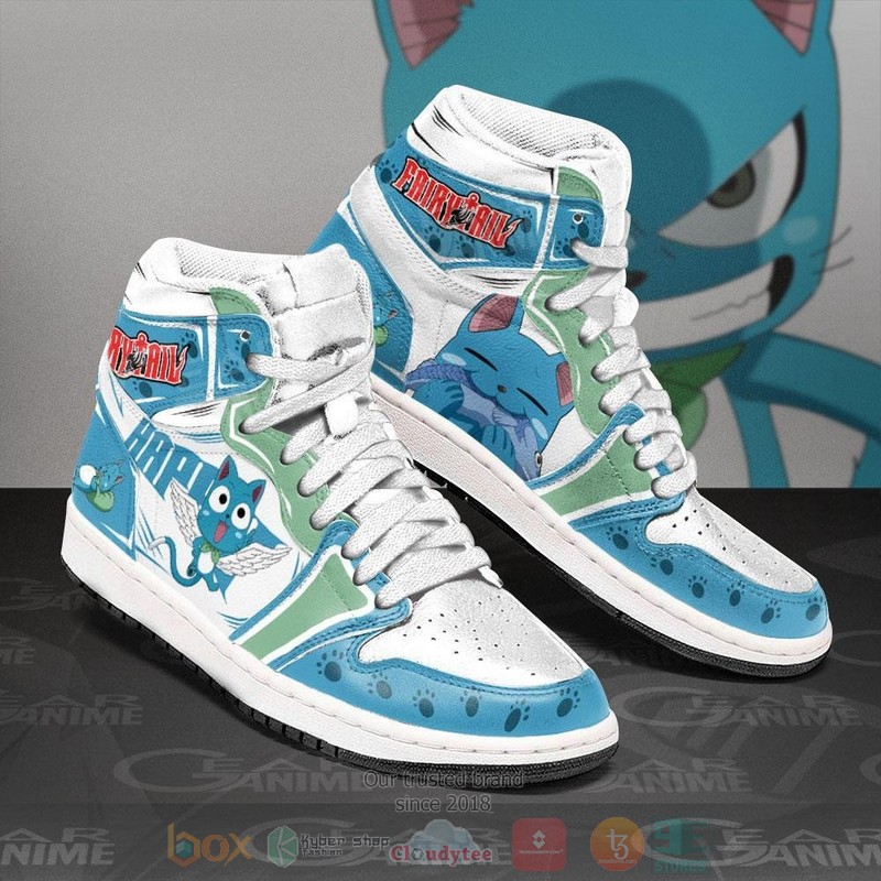Fairy Tail Happy Anime Air Jordan high top Sneaker Shoes 2 Fairy Tail Happy Anime Air Jordan high top shoes 1