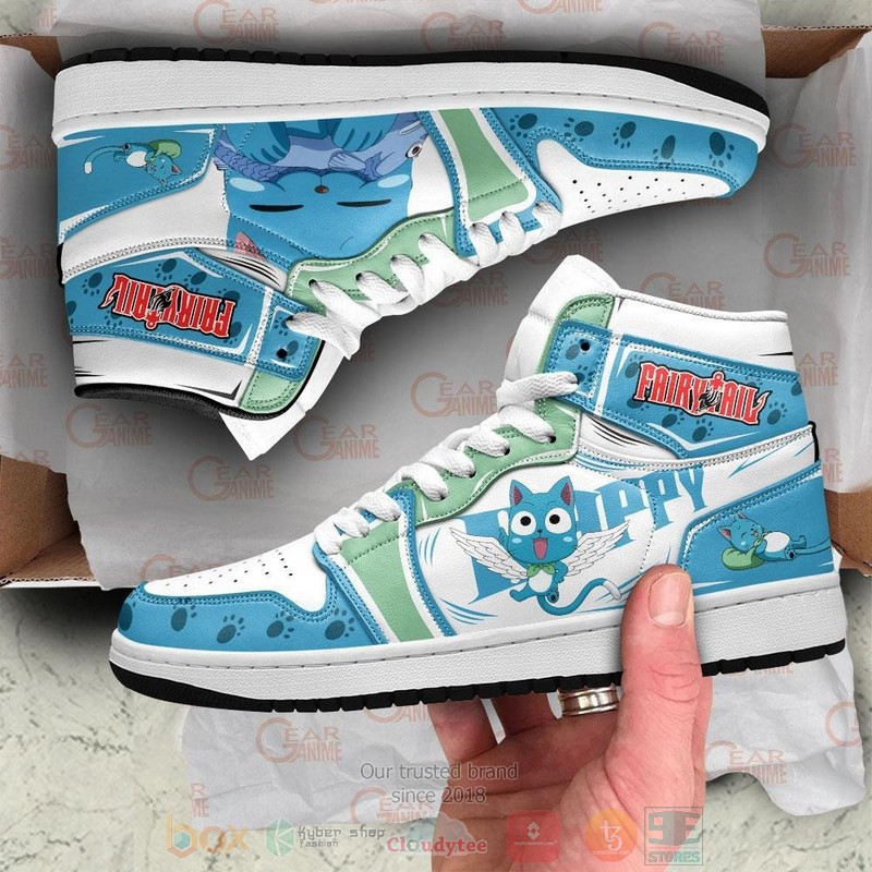Fairy Tail Happy Anime Air Jordan high top Sneaker Shoes 3 Fairy Tail Happy Anime Air Jordan high top shoes 1 2