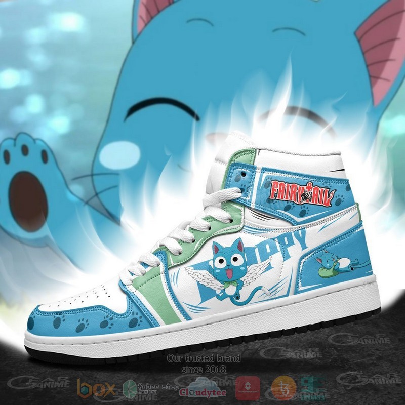 Fairy Tail Happy Anime Air Jordan high top Sneaker Shoes 4 Fairy Tail Happy Anime Air Jordan high top shoes 1 2 3