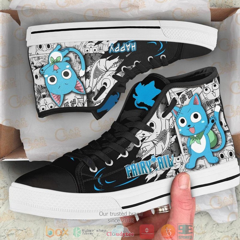 Fairy Tail Happy High Top Canvas Shoes 1