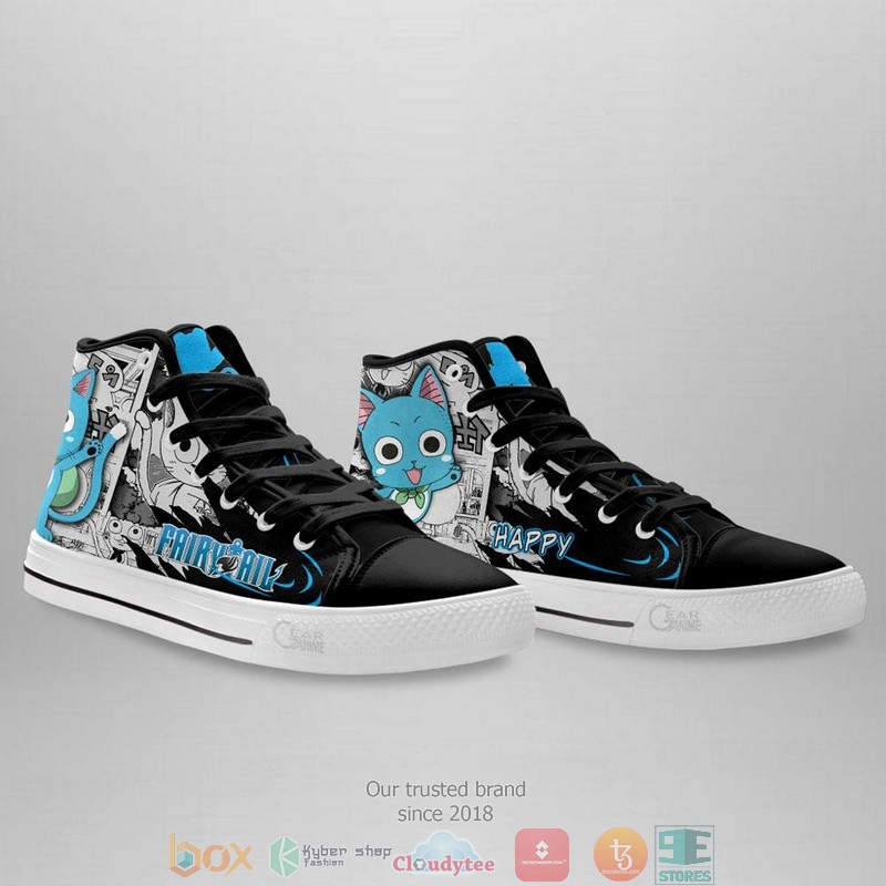Fairy Tail Happy High Top Canvas Shoes 4 Fairy Tail Happy High Top Canvas Shoes 1 2 3
