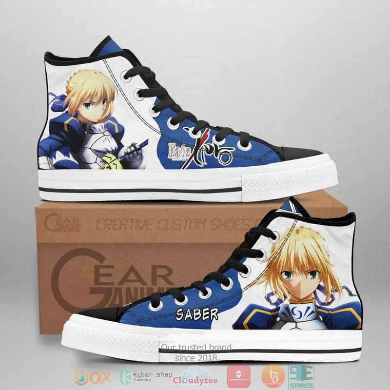 Fate Zero Saber High Top Canvas Shoes 1 Fate Zero Saber High Top Canvas Shoes