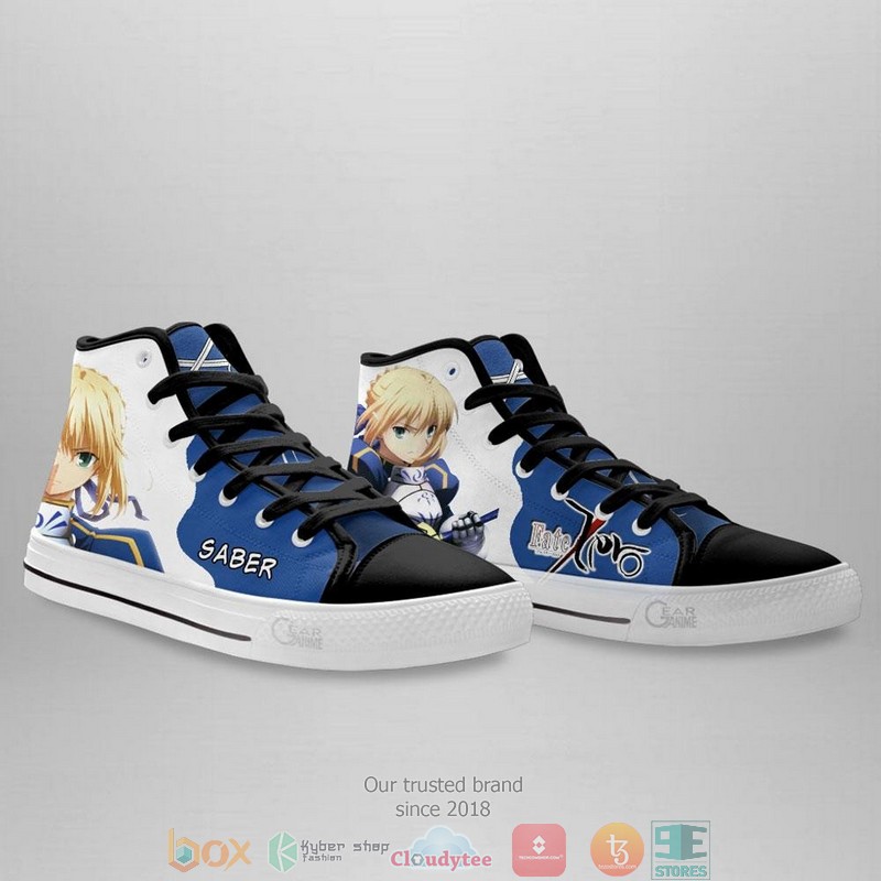 Fate Zero Saber High Top Canvas Shoes 4 Fate Zero Saber High Top Canvas Shoes 1 2 3
