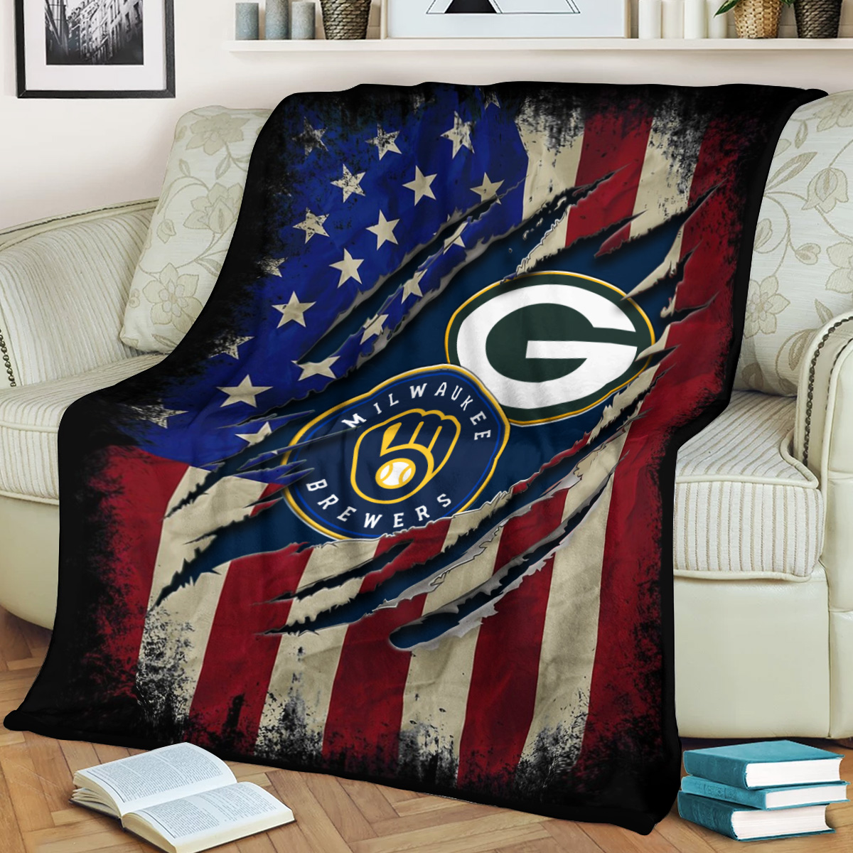 NFL Green Bay Packers Milwaukee Brewers Blanket 2 Fleece Blanket 2 copy