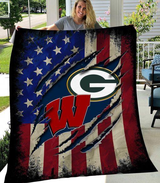 NFL Green Bay Packers Wisconsin Badger Blanket 3 Fleece Blanket 6 copy 3 510x585 1