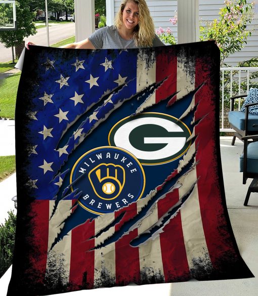 NFL Green Bay Packers Milwaukee Brewers Blanket 3 Fleece Blanket 6 copy 510x585 1