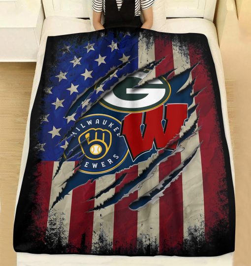 NFL Green Bay Packers Wisconsin Badgers Milwaukee Brewers Blanket 4 Fleece Blanket 7 copy 5 510x540 1