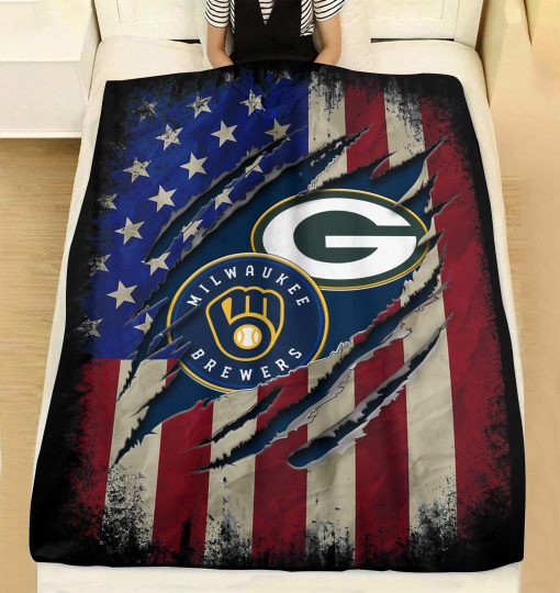 NFL Green Bay Packers Milwaukee Brewers Blanket 4 Fleece Blanket 7 copy 510x540 1