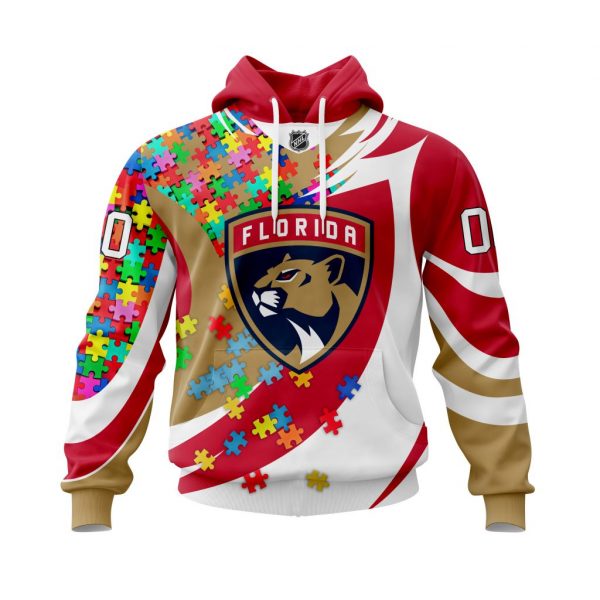 Florida Panthers Autism Awareness Personalized Red NHL 3d shirt hoodie