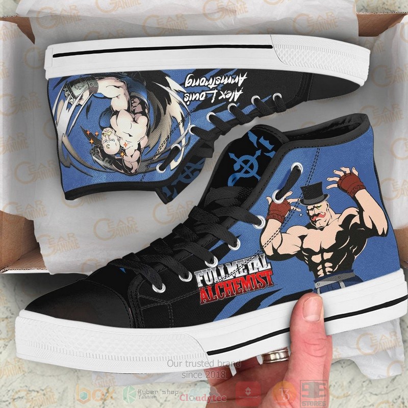 Fullmetal Alchemist Alex Louis Armstrong Anime Canvas High Top Shoes 1