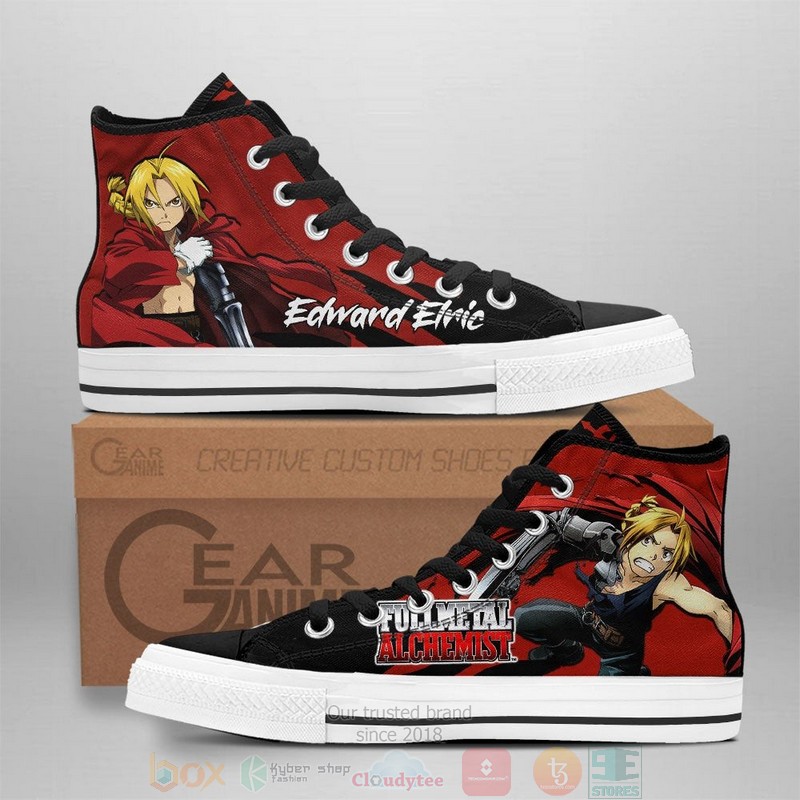 Fullmetal Alchemist Edward Elric Anime Canvas High Top Shoes