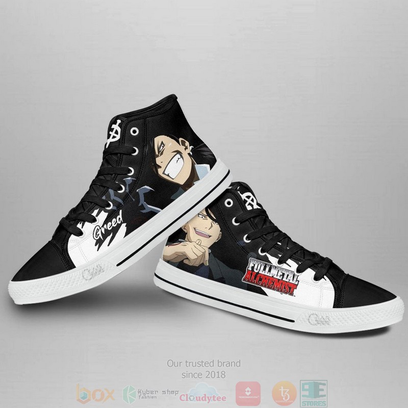 Fullmetal Alchemist Greed Anime Canvas High Top Sneaker Shoes 3 Fullmetal Alchemist Greed Anime Canvas High Top Shoes 1 2