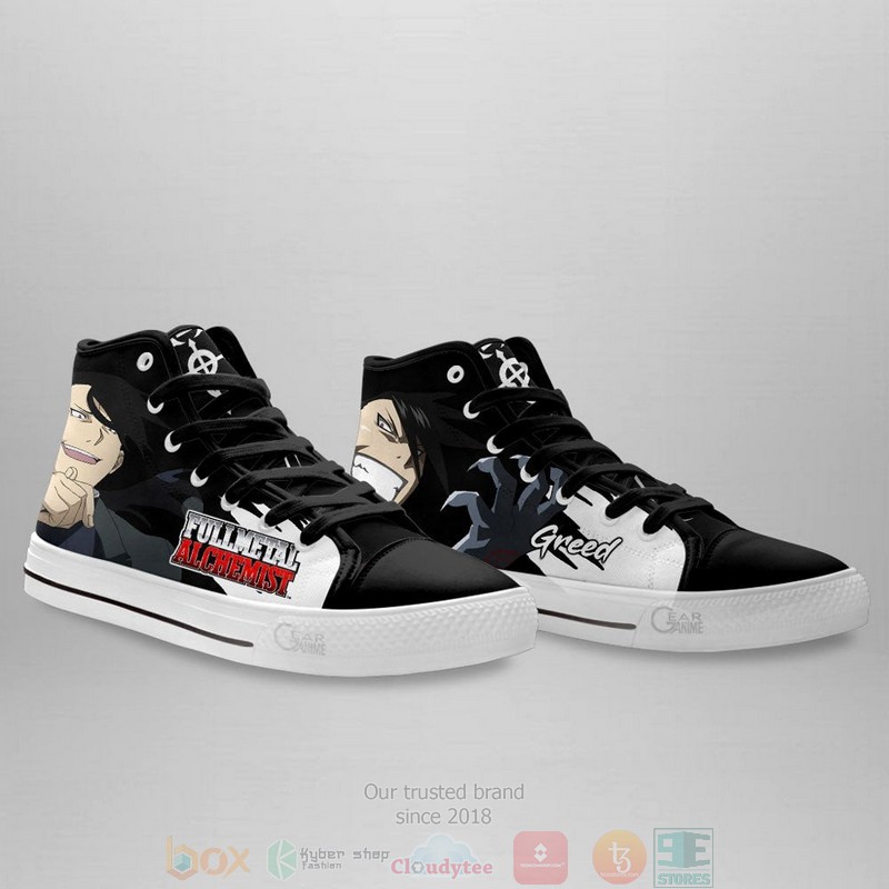 Fullmetal Alchemist Greed Anime Canvas High Top Sneaker Shoes 4 Fullmetal Alchemist Greed Anime Canvas High Top Shoes 1 2 3