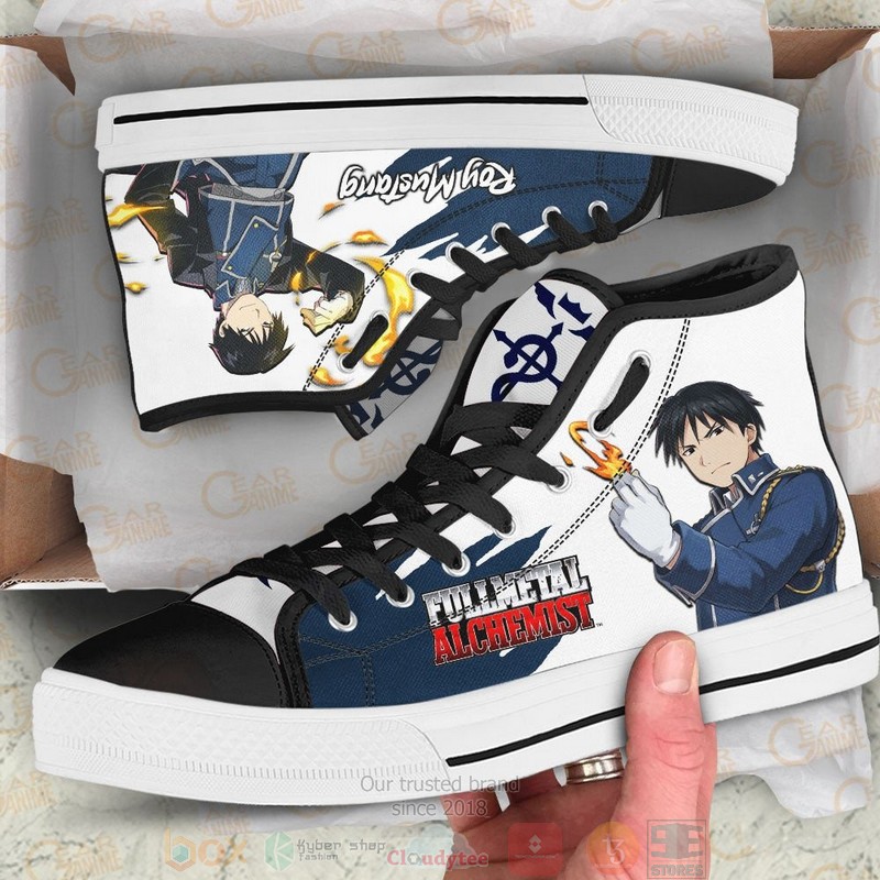 Fullmetal Alchemist Roy Mustang Anime Canvas High Top Shoes 1