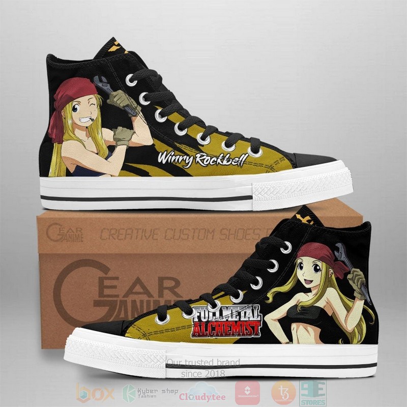 Fullmetal Alchemist Winry Rockbell Anime Canvas High Top Shoes