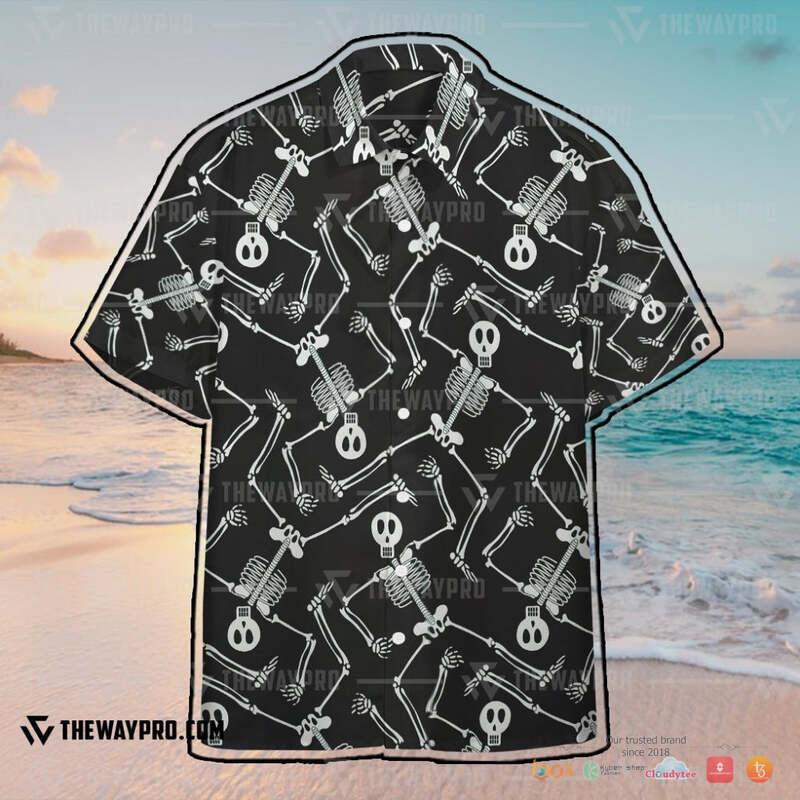 Funny Halloween Skeletons Custom Hawaiian Shirt short