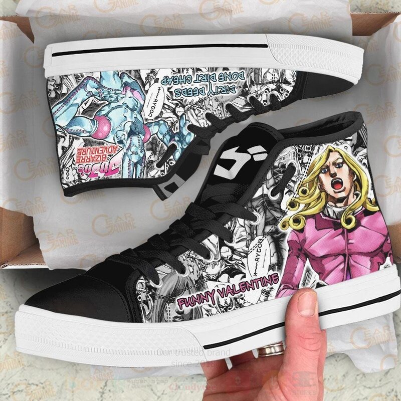 Funny Valentine Custom Manga Anime Jojos Birraze Adventure High Top Shoes 1