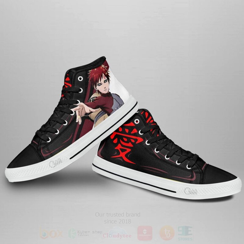 BEST Gaara Custom Anime High Top Canvas Sneakers 3 Gaara Custom Anime High Top Shoes 1 2