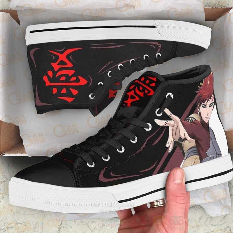BEST Gaara Custom Anime High Top Canvas Sneakers 4 Gaara Custom Anime High Top Shoes 1 2 3