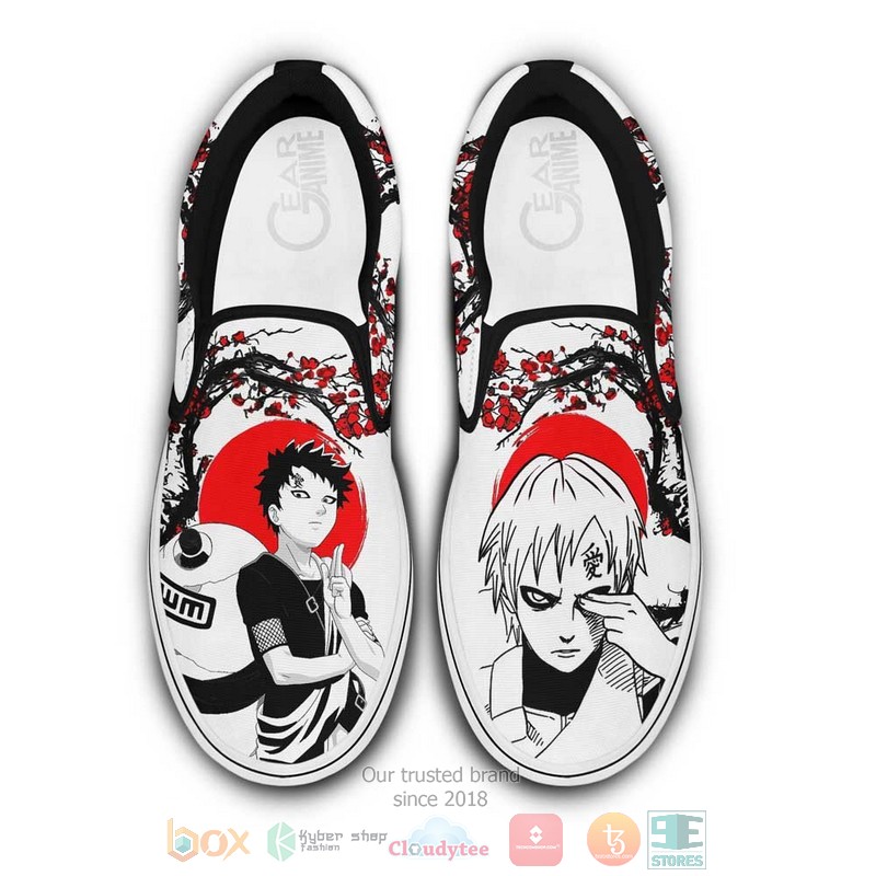 Gaara Japan Blossom Anime Slip On Shoes
