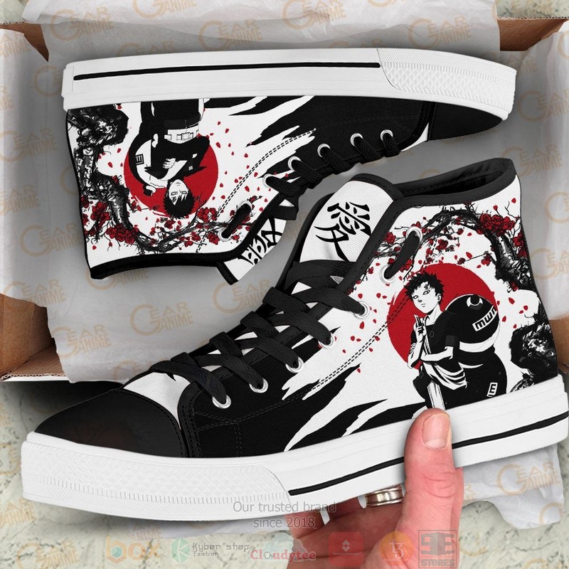 Gaara Naruto Anime Japan Style Canvas High Top Shoes 1