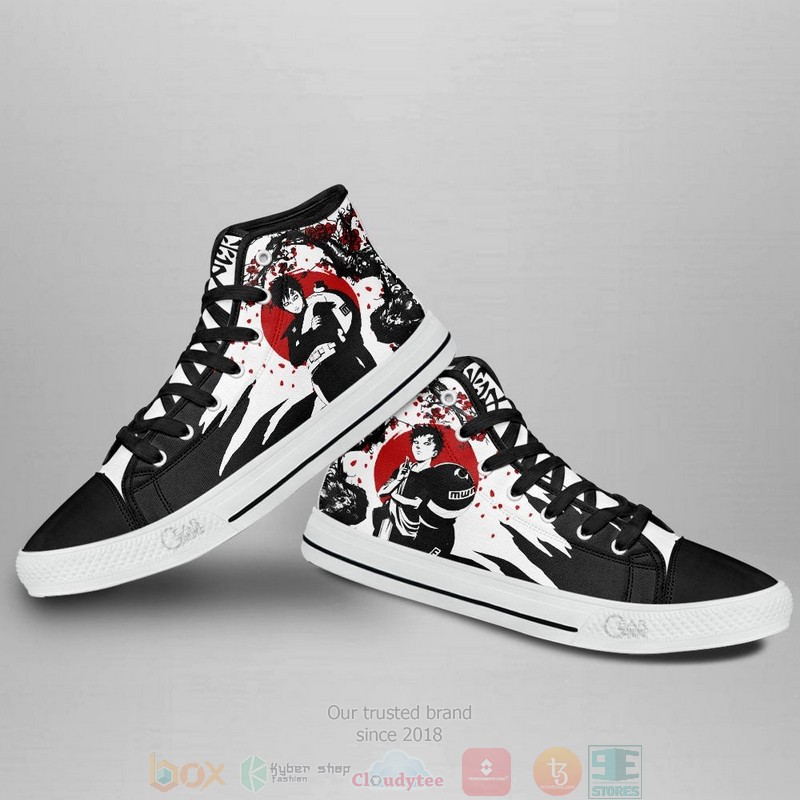 Gaara Naruto Anime Japan Style Canvas High Top Sneaker Shoes 3 Gaara Naruto Anime Japan Style Canvas High Top Shoes 1 2