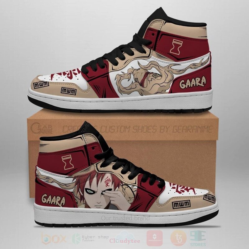 Gaara Sand Skill Costume Anime Air Jordan High Top Shoes 1