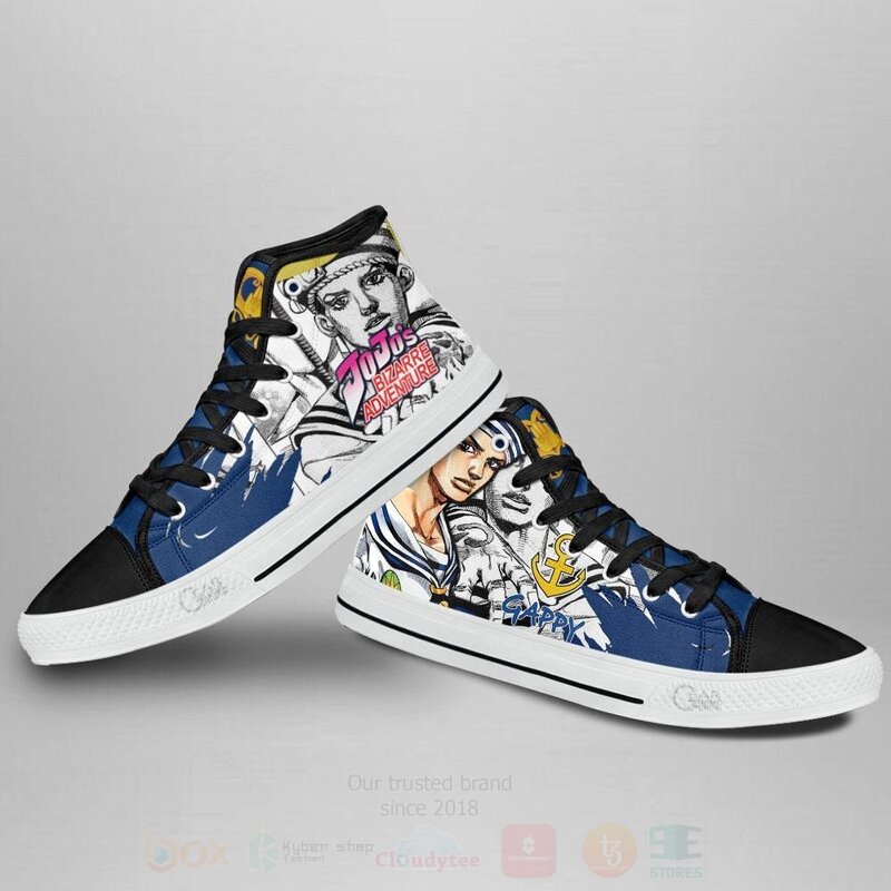 BEST Gappy Josuke Higashikata Custom Manga Anime Jojo's High Top Canvas Sneakers 3 Gappy Josuke Higashikata Custom Manga Anime Jojos High Top Shoes 1 2