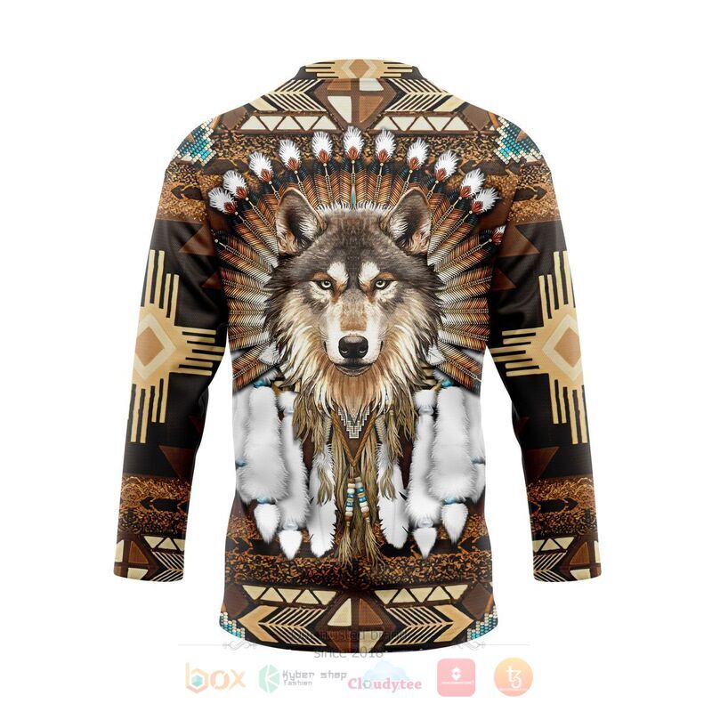 Gearhuman Native American Wolf Hockey Jersey 2 Gearhuman Native American Wolf Hockey Jersey 1
