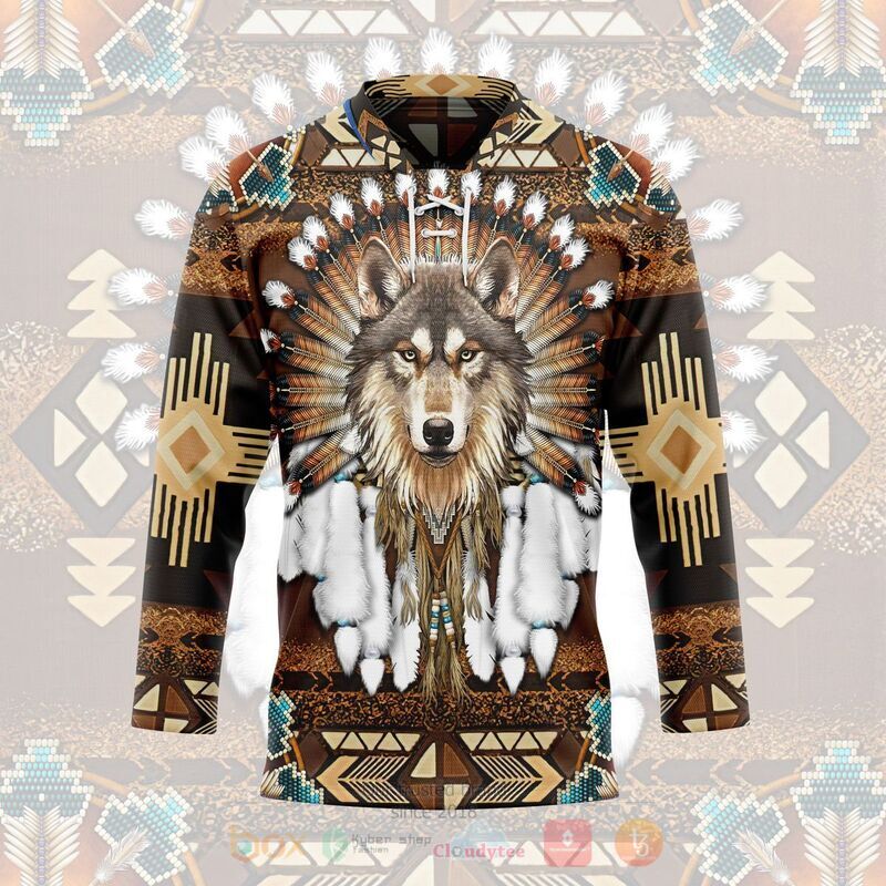Gearhuman Native American Wolf Hockey Jersey 3 Gearhuman Native American Wolf Hockey Jersey 1 2