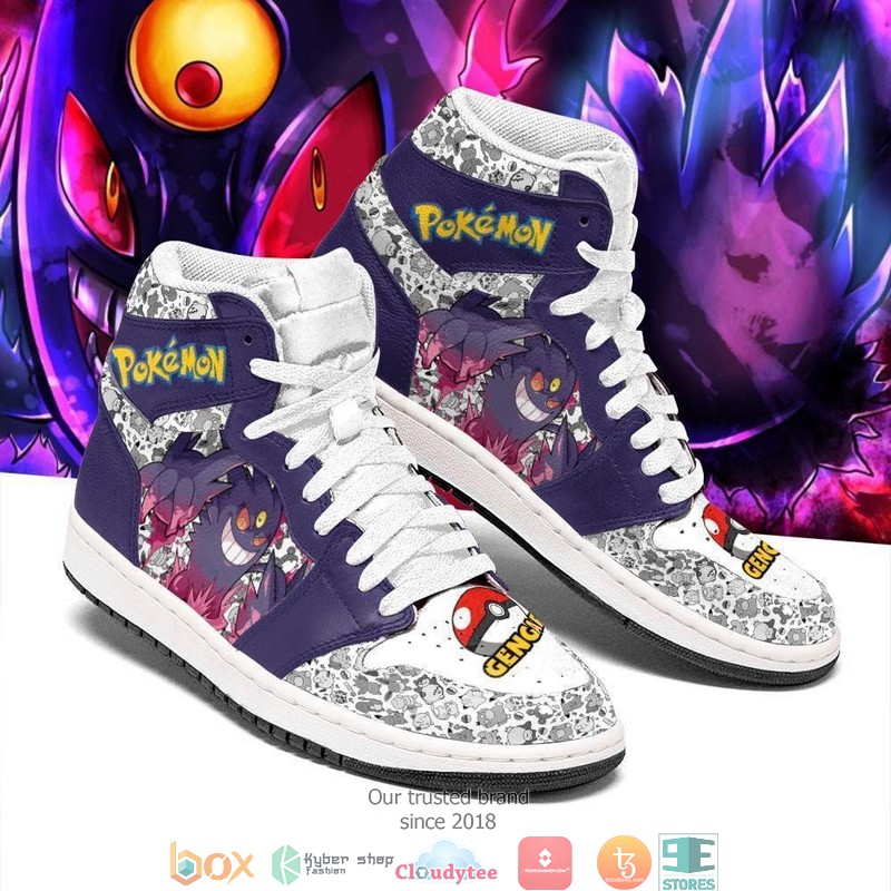 Gengar Anime Pokemon Air Jordan High Top Shoes 1