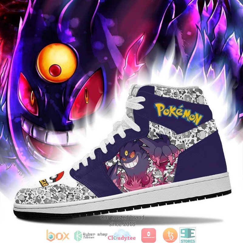 Gengar Anime Pokemon Air Jordan High Top Shoes 3 Gengar Anime Pokemon Air Jordan High Top Shoes 1 2
