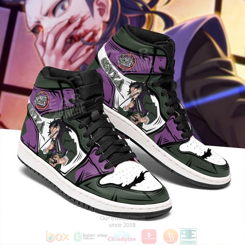 Genya Shinazugawa Anime Demon Slayer Air Jordan High Top Sneaker Shoes 2 Genya Shinazugawa Anime Demon Slayer Air Jordan High Top Shoes 1