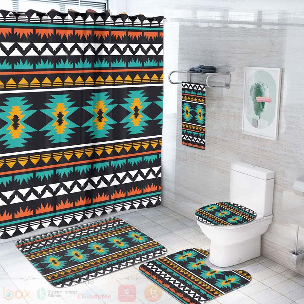 Geometric Ethnic Pattern Bathroom Set