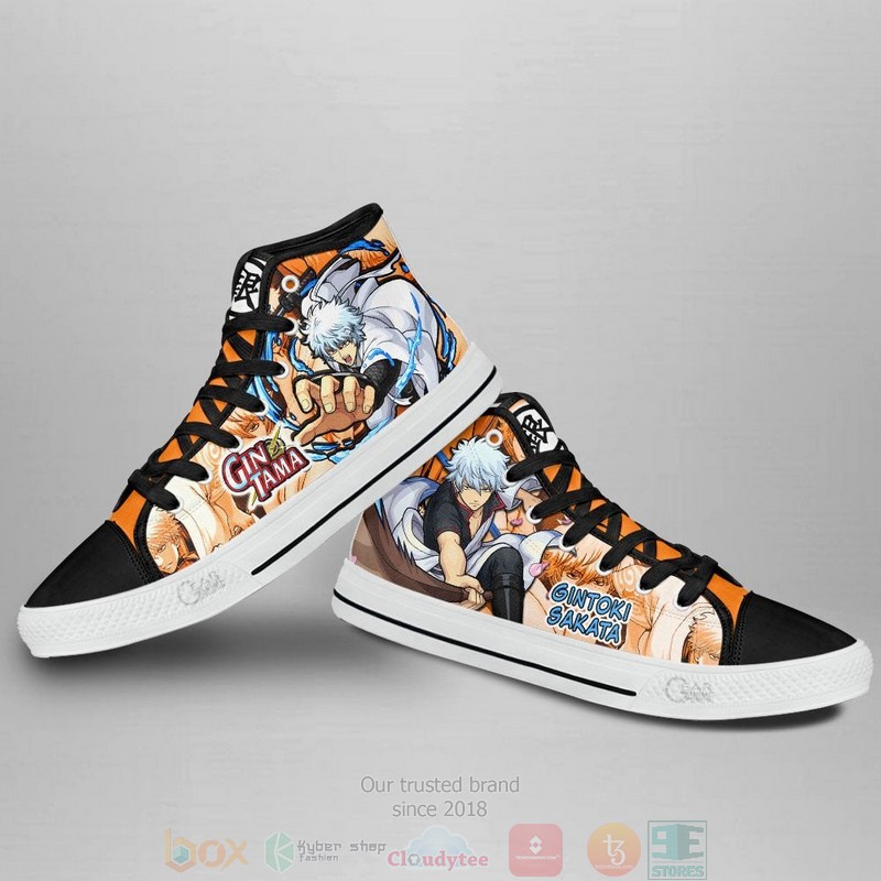 Gintoki Sakata Gintama Anime Canvas High Top Sneaker Shoes 4 Gintoki Sakata Gintama Anime Canvas High Top Shoes 1 2 3