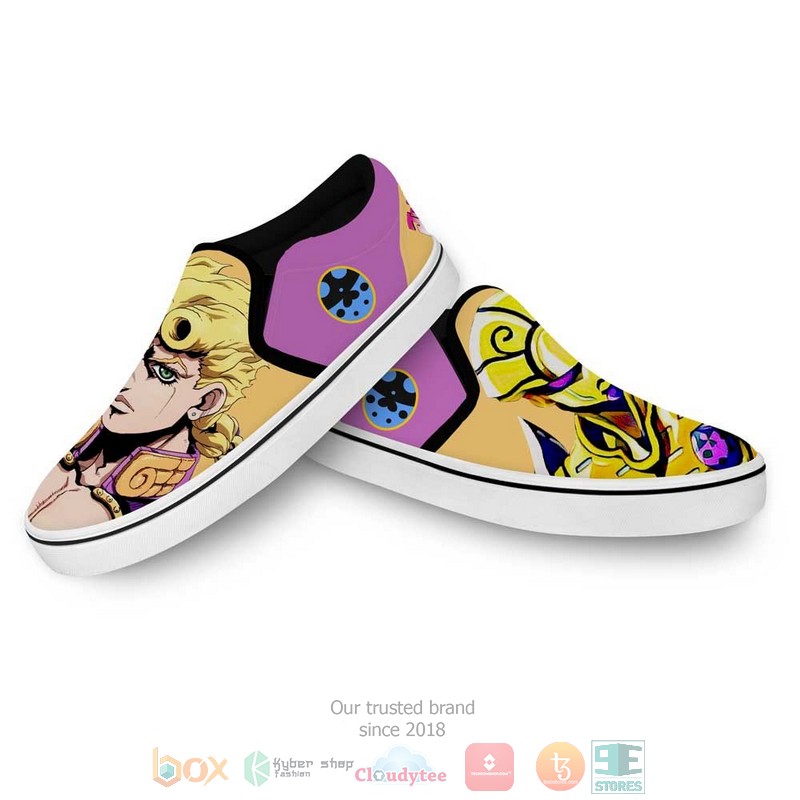 Giorno Giovanna Anime JoJo's Bizarre Adventure Slip-On Sneaker Shoes 3 Giorno Giovanna Anime JoJos Bizarre Adventure Slip On Shoes 1 2
