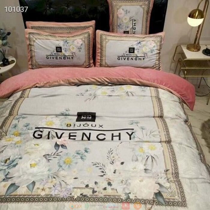 Givenchy White Flowers Cute Bedding Set