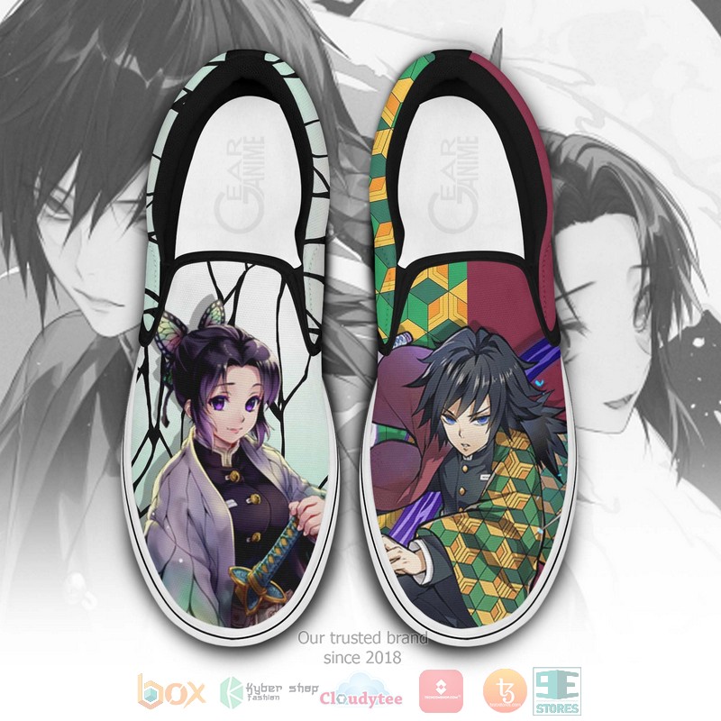 Giyuu And Shinobu Demon Slayer Anime Slip On Shoes