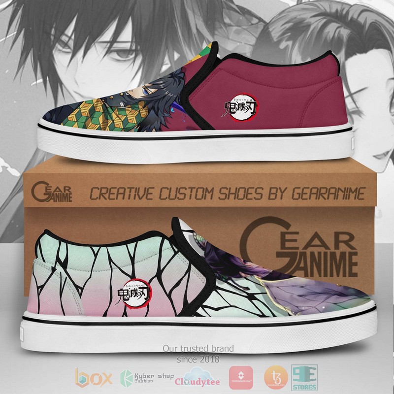 Giyuu And Shinobu Demon Slayer Anime Slip On Shoes 1