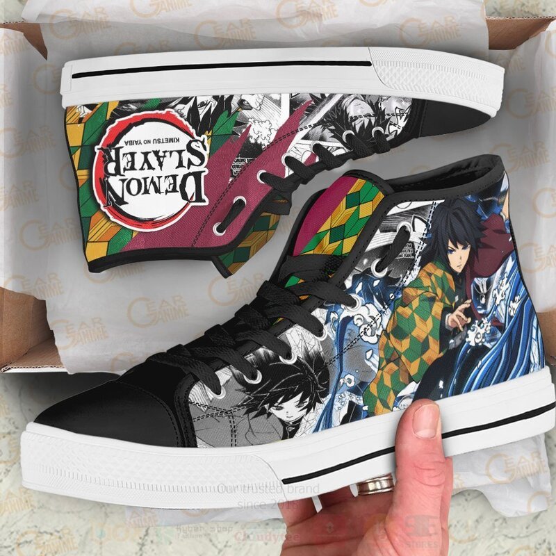 Giyuu Custom Anime Demon Slayer High Top Shoes 1