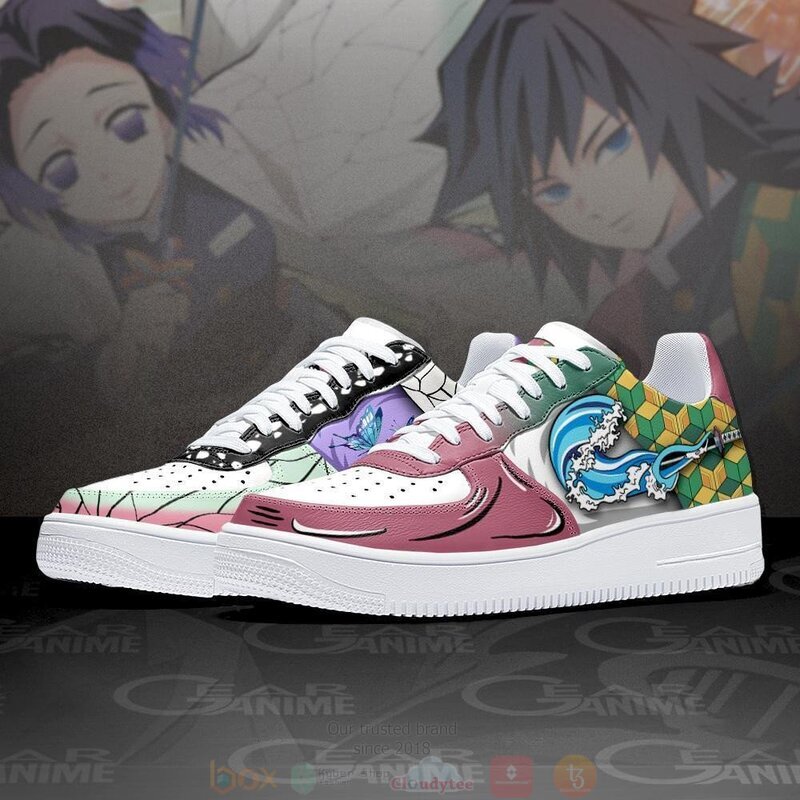 Giyuu and Shinobu Air Skill Demon Slayer Anime Nike Air Force Shoes 1