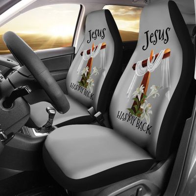 God Jesus Has My Back Seat Covers
