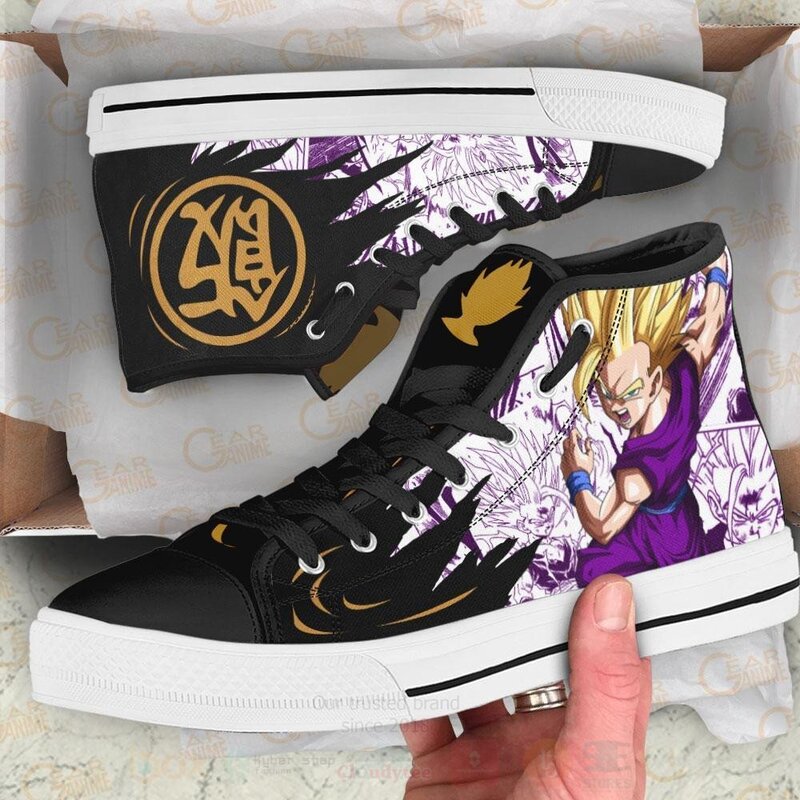 Gohan Saiyan Custom Manga Anime Dragon Ball High Top Shoes 1