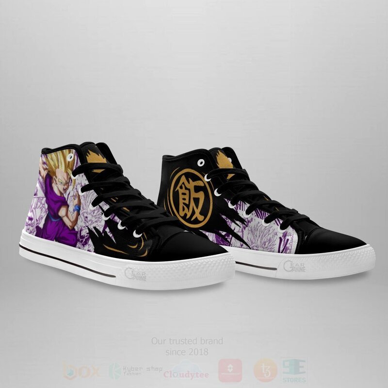 BEST Gohan Saiyan Custom Manga Anime Dragon Ball High Top Canvas Sneakers 4 Gohan Saiyan Custom Manga Anime Dragon Ball High Top Shoes 1 2 3