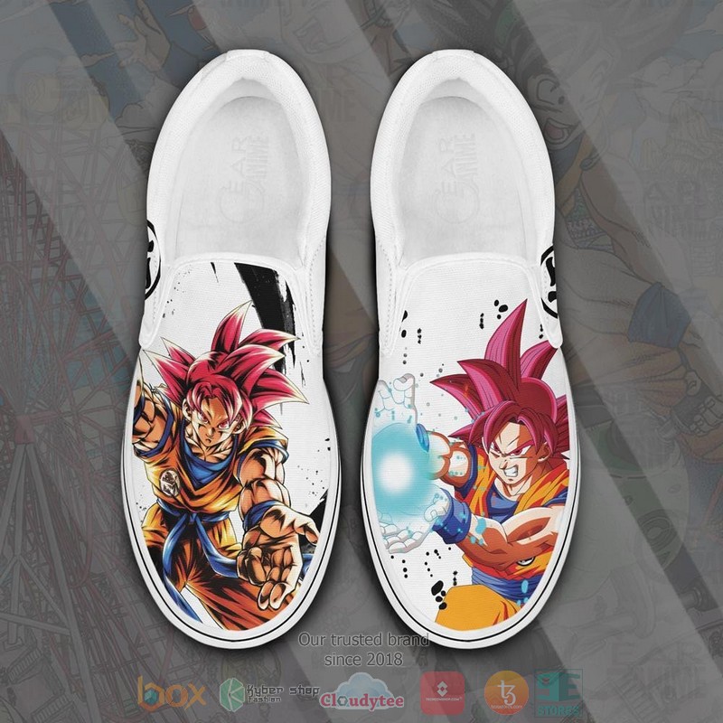Goku God Canvas Dragon Ball Anime Slip On Shoes