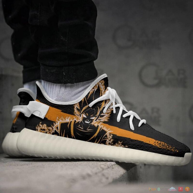 Goku SSJ Sihouette Dragon Ball Anime yeezy shoes 4 Goku SSJ Sihouette Dragon Ball Anime yeezy sneaker 1 2 3