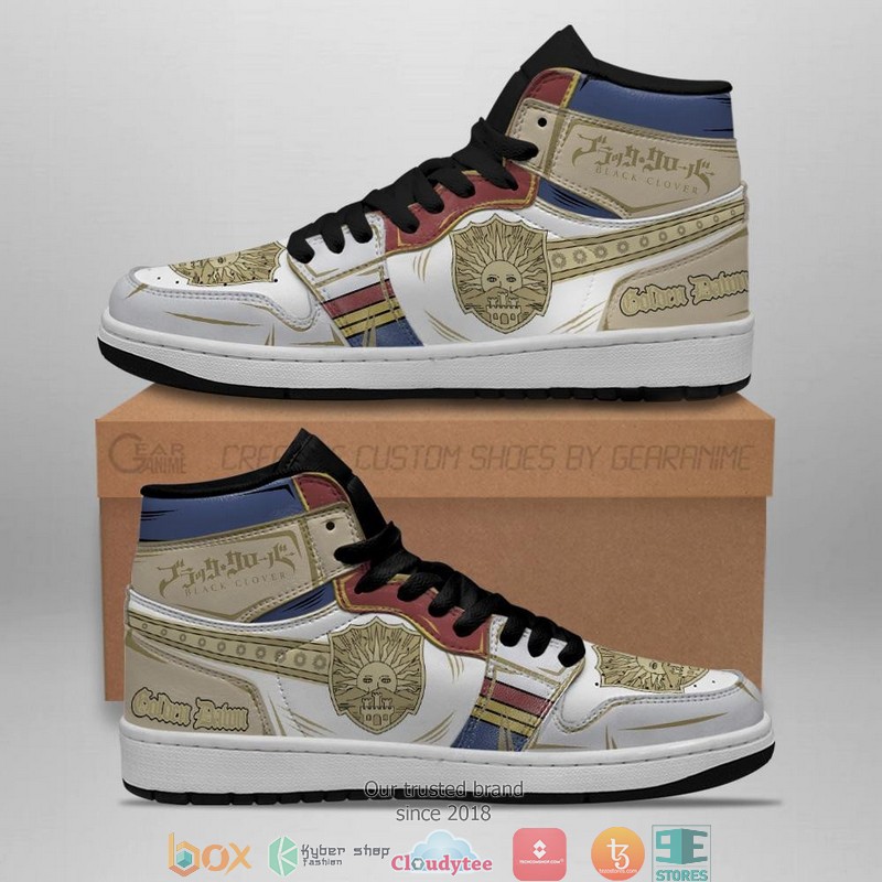 Golden Dawn Magic Knight Black Clover Anime Air Jordan High Top Shoes 1