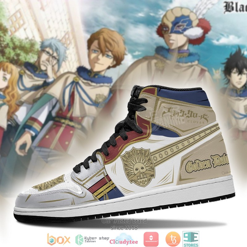 Golden Dawn Magic Knight Black Clover Anime Air Jordan High Top Shoes 3 Golden Dawn Magic Knight Black Clover Anime Air Jordan High Top Shoes 1 2