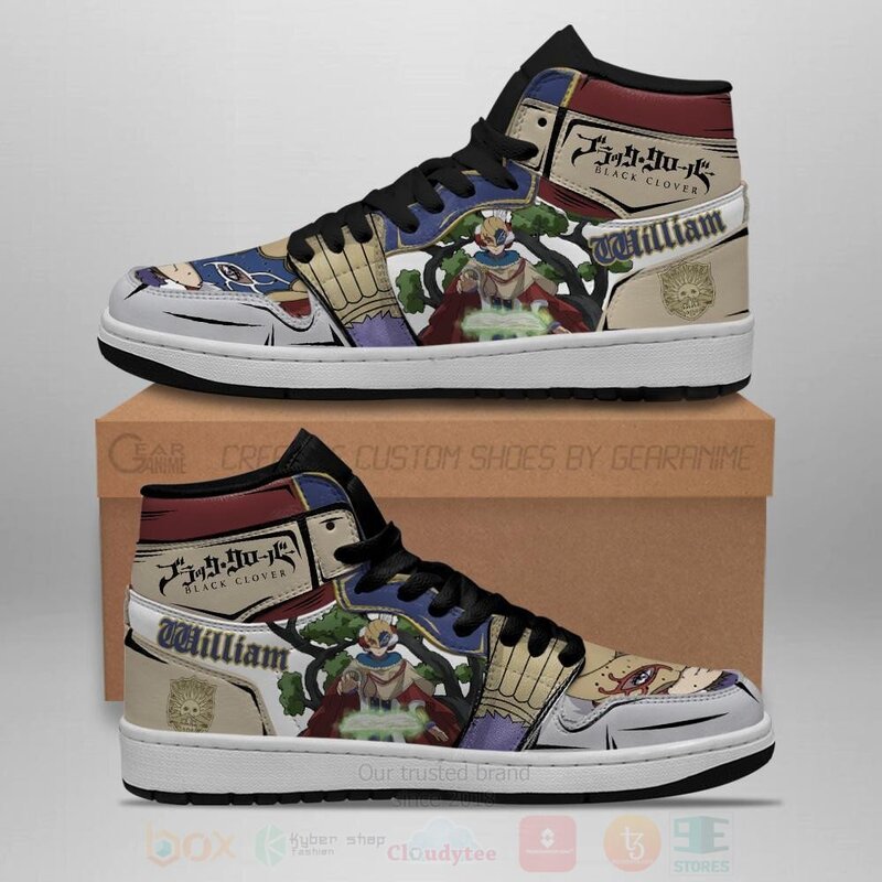 Golden Dawn William Vangeance Black Clover Anime Air Jordan High Top Shoes 1
